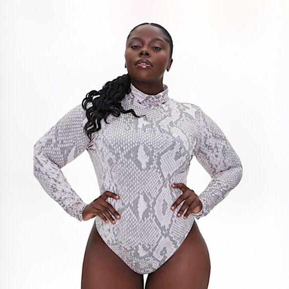Forever 21 Plus Size Snake Print Bodysuit Savage - Picture 1 of 13